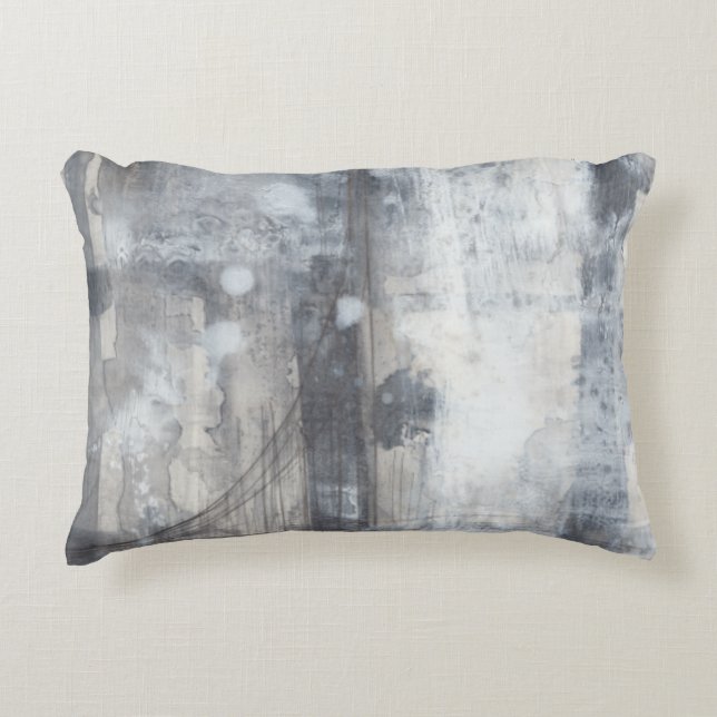 Contemporary Grey Painting Decorative Pillow (Front)