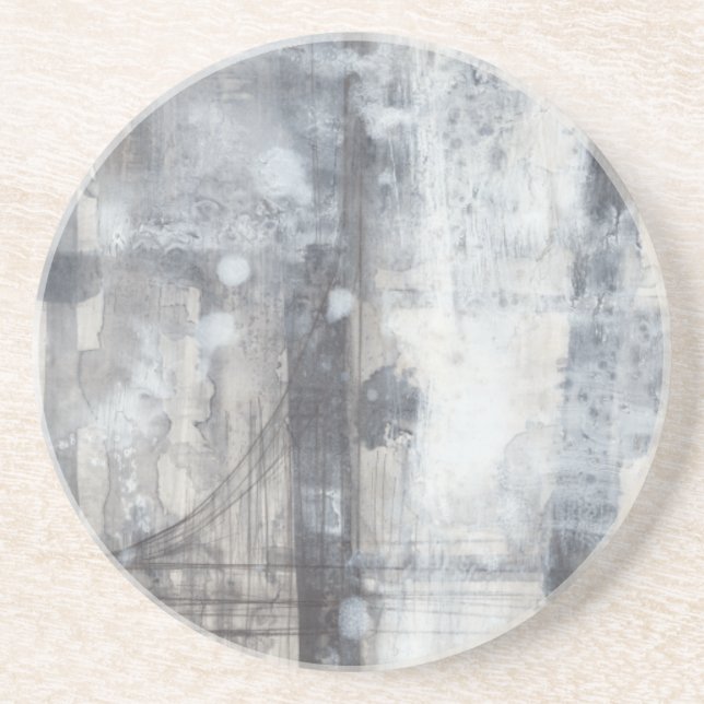 Contemporary Grey Painting Drink Coaster (Front)