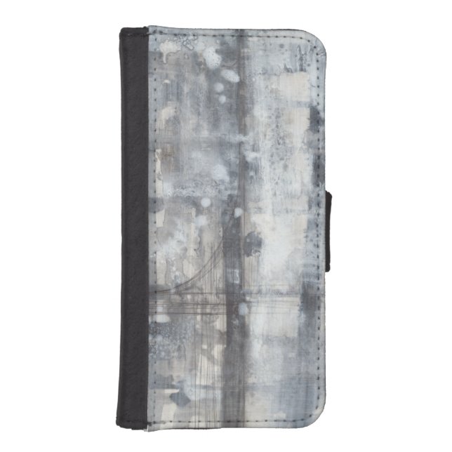 Contemporary Grey Painting iPhone Wallet Case (Front)