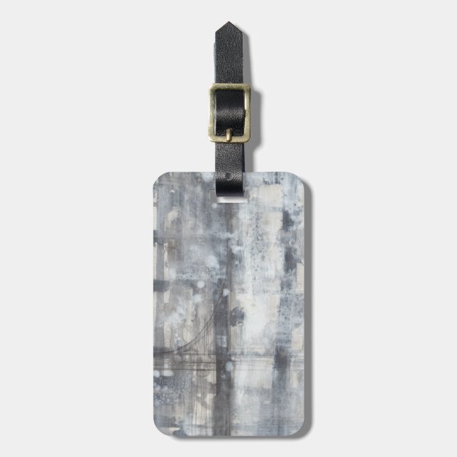 Contemporary Grey Painting Luggage Tag (Front Vertical)