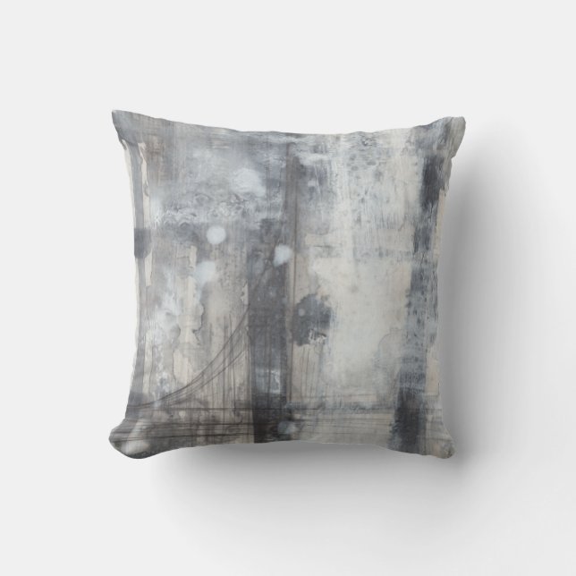 Contemporary Grey Painting Throw Pillow (Front)