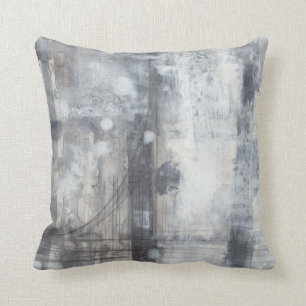 Contemporary Grey Painting Throw Pillow