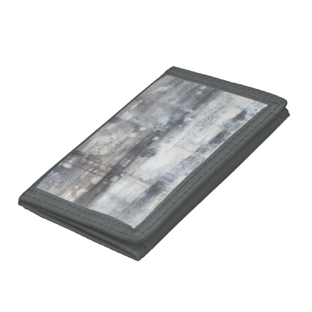 Contemporary Grey Painting Tri-fold Wallet (Bottom)