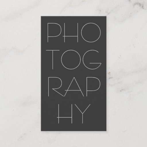 Customizable Contemporary Grey Photography Business Card