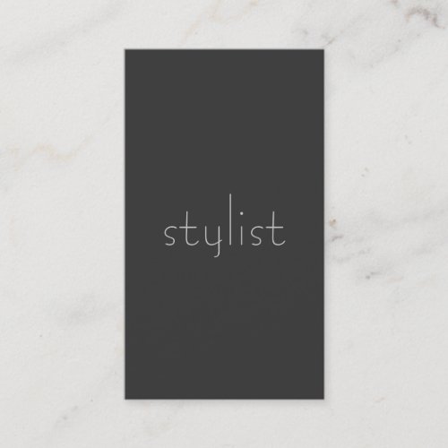 Contemporary Grey Plain Stylist Business Card