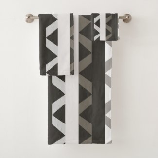 Contemporary Grey White Triangle Stripe Pattern 