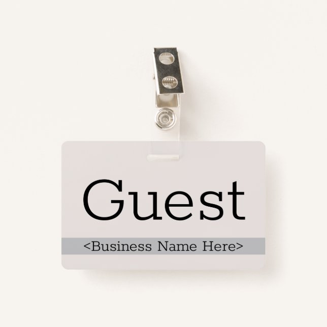 Contemporary "Guest" Badge (Front with Clip)