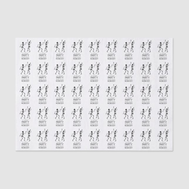Contemporary Halloween dancing skeletons Tissue Paper (Front)