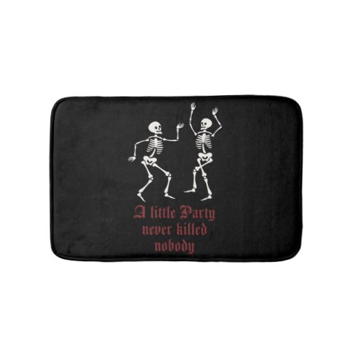 Contemporary Halloween skeletons Bath Mat