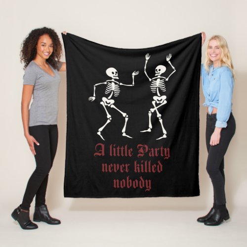 Contemporary Halloween skeletons Fleece Blanket