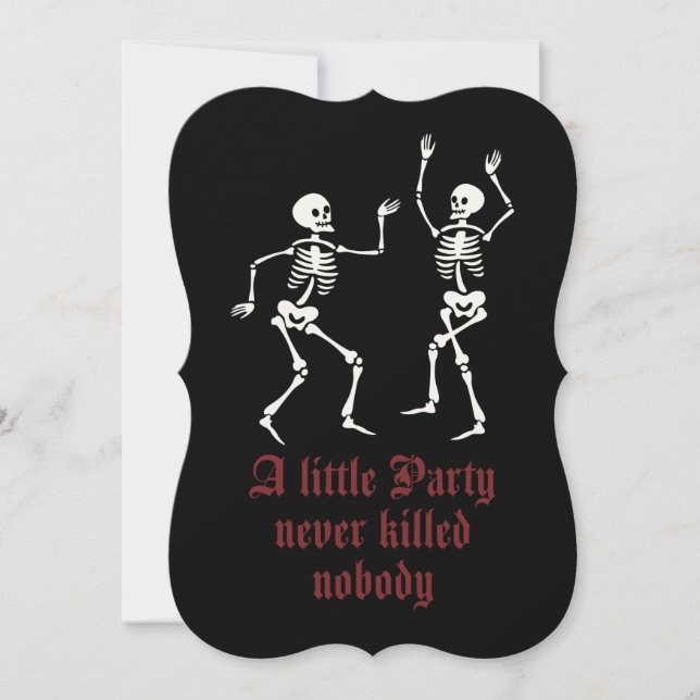 Contemporary Halloween skeletons Invitation (Front)