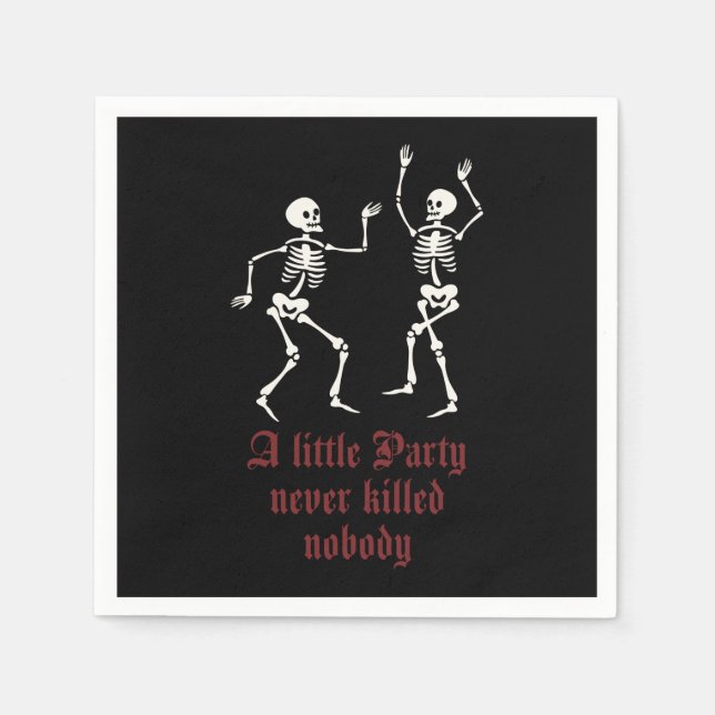 Contemporary Halloween skeletons Napkins (Front)
