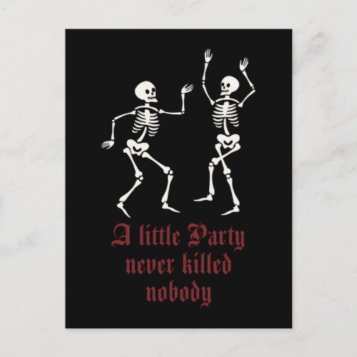 Contemporary Halloween skeletons Postcard