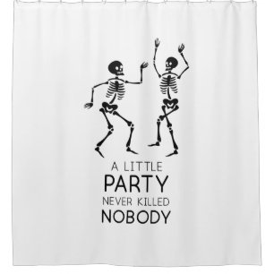 Contemporary Halloween skeletons Shower Curtain