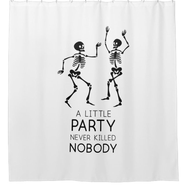 Contemporary Halloween skeletons Shower Curtain (Front)