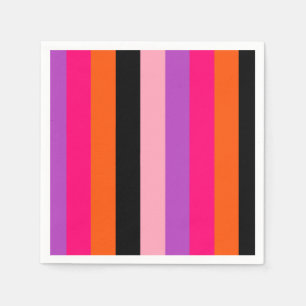 Contemporary Halloween Stripes Napkins