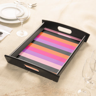 Contemporary Halloween Stripes  Serving Tray