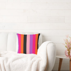 Contemporary Halloween Stripes Throw Pillow