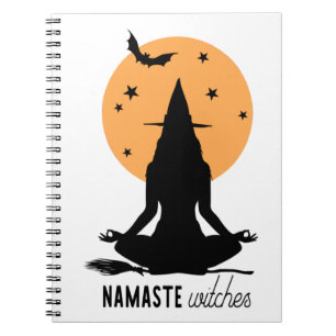 Contemporary Halloween yoga Witch Notebook