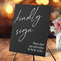 Contemporary Handwriting "Kindly Sign" Black