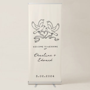 Contemporary Handwriting Retro Wedding Welcome  Re Retractable Banner