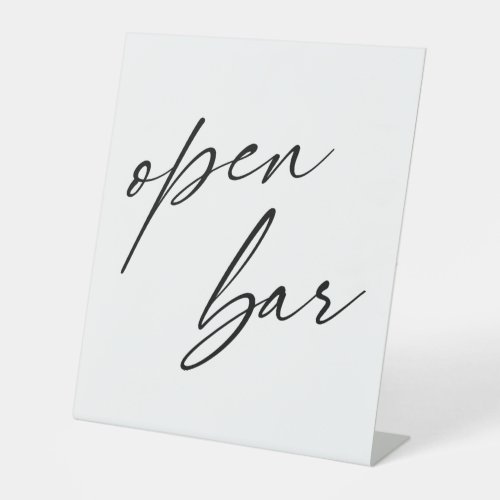 Contemporary Handwriting Typography Open Bar Pedestal Sign