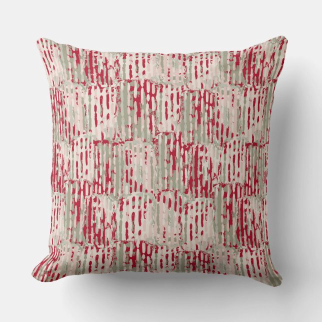 Contemporary Holiday Abstract Design Throw Pillow (Front)