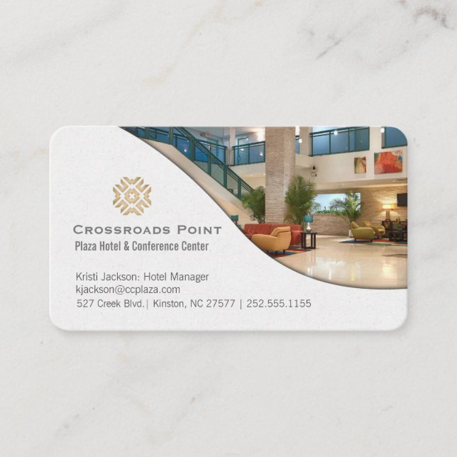 Contemporary Hotel Lobby Business Card (Front)