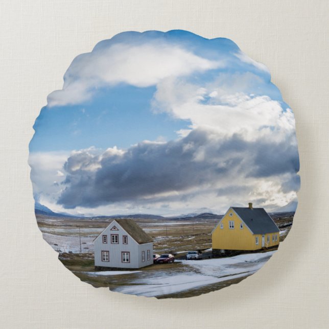 Contemporary Houses Round Pillow (Front)