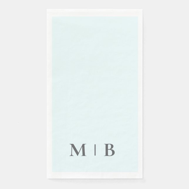 Contemporary Icy Blue Wedding Paper Guest Towels (Front)