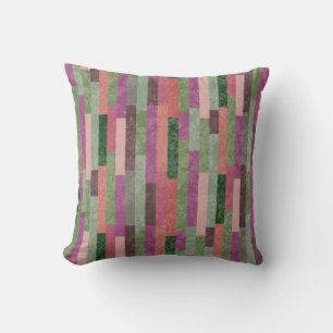 Contemporary Interior Pink Green and Purple Throw Pillow