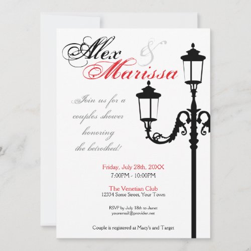 Contemporary Italian Lamp Post Invitation
