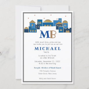 Contemporary Jerusalem – Bar Mitzvah Invitation