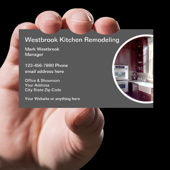 Contemporary Kitchen And Bath Remodeling Business Card by Luckyturtle at Zazzle