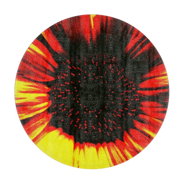 contemporary large sunflower seed head and petals cutting board (Front)