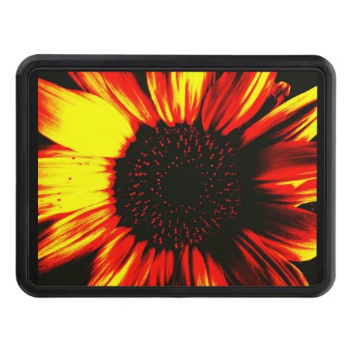 contemporary large sunflower seed head and petals hitch cover