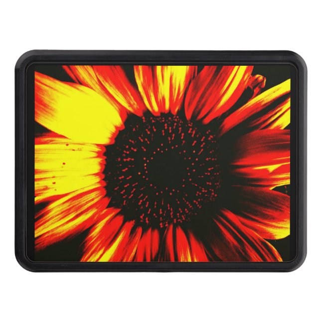 contemporary large sunflower seed head and petals hitch cover (Front)