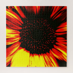 contemporary large sunflower seed head and petals jigsaw puzzle