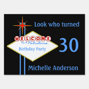 Contemporary Las Vegas Nights Marquee Yard Sign