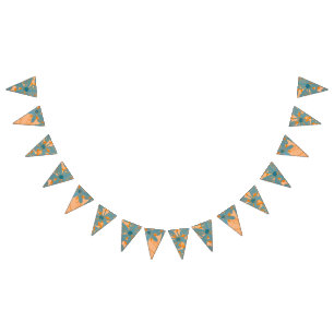 Contemporary Leaf Design in Peach Bunting Flags