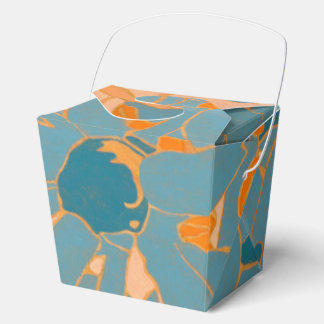 Contemporary Leaf Design in Peach Favor Boxes