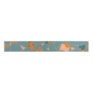 Contemporary Leaf Design in Peach Grosgrain Ribbon