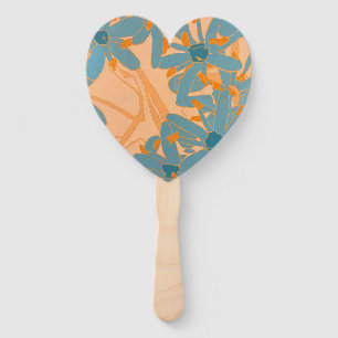 Contemporary Leaf Design in Peach Hand Fan