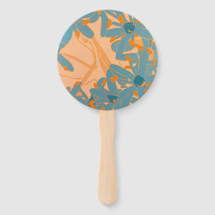Contemporary Leaf Design in Peach Hand Fan