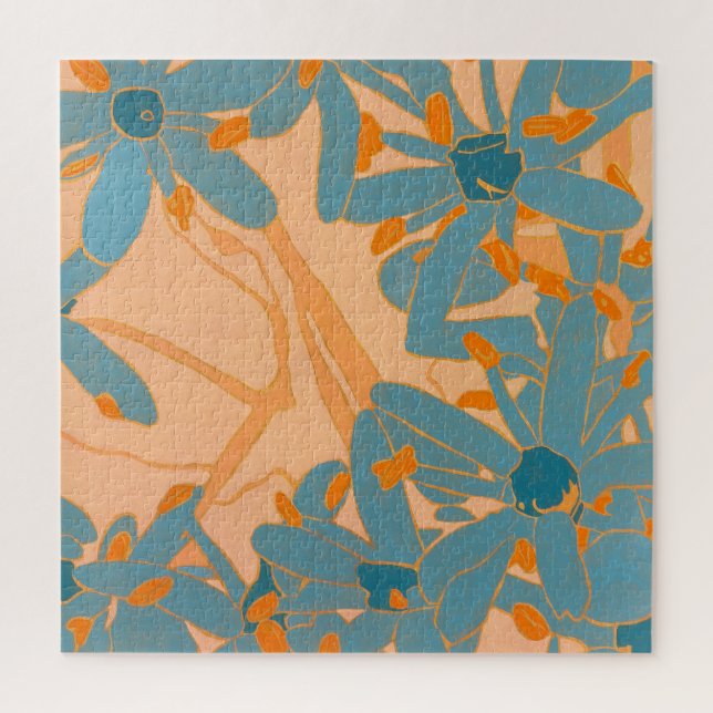 Contemporary Leaf Design in Peach Jigsaw Puzzle (Vertical)