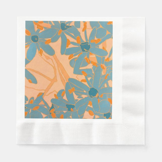 Contemporary Leaf Design in Peach  Napkins (Front)