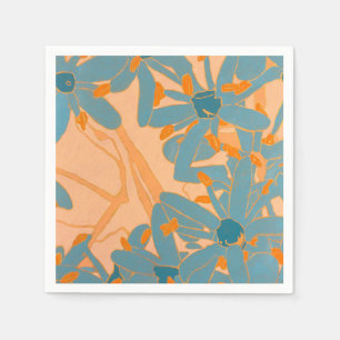 Contemporary Leaf Design in Peach  Napkins