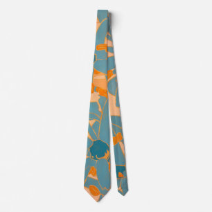 Contemporary Leaf Design in Peach Neck Tie