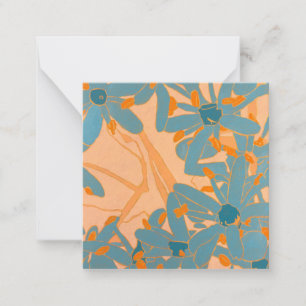 Contemporary Leaf Design in Peach Note Card