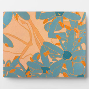Contemporary Leaf Design in Peach Plaque
